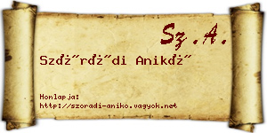Szórádi Anikó névjegykártya